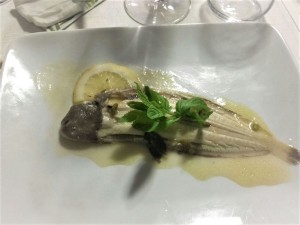 soglioletta con limone e menta piperita